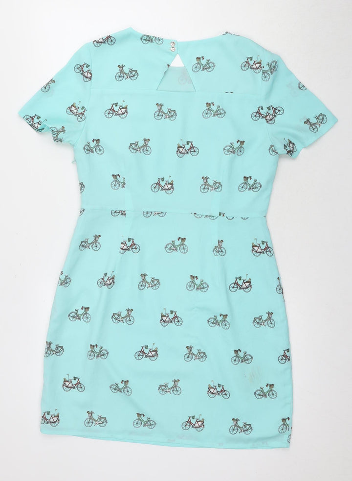 Sugarhill Boutique Women's Blue Bicycle Shift Dress Size 14