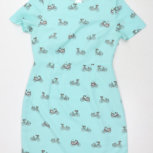 Sugarhill Boutique Women's Blue Bicycle Shift Dress Size 14