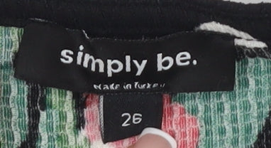 Simply Be Women's Black Floral Plus Size Dress