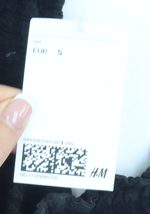 H&M Women's Black Check Playsuit S, Sleeveless Cotton