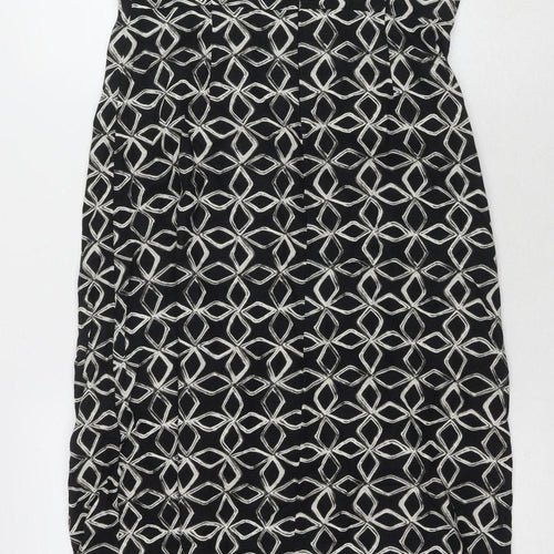 Marks and Spencer Women's Black Geometric Slip Dress, Size 10