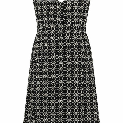 Marks and Spencer Women's Black Geometric Slip Dress, Size 10