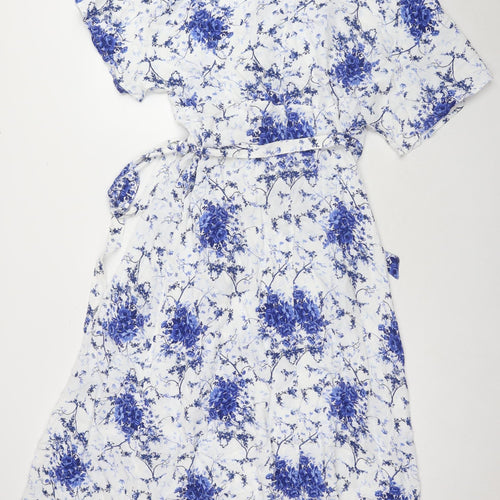 Marks and Spencer Women’s Blue Floral Dress, Size 12