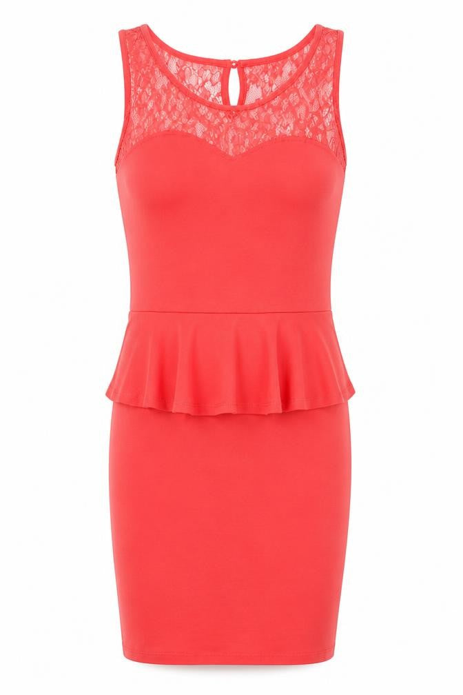 Front view of New Look Women's Red Bodycon Dress, size 6