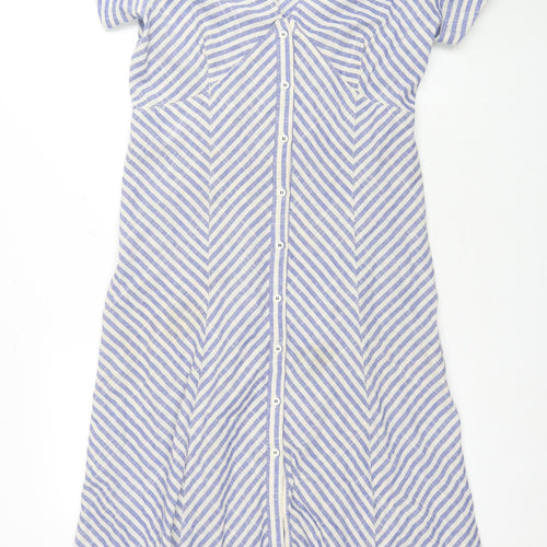 Max Studio Women’s Blue Striped A-Line Dress Size 8
