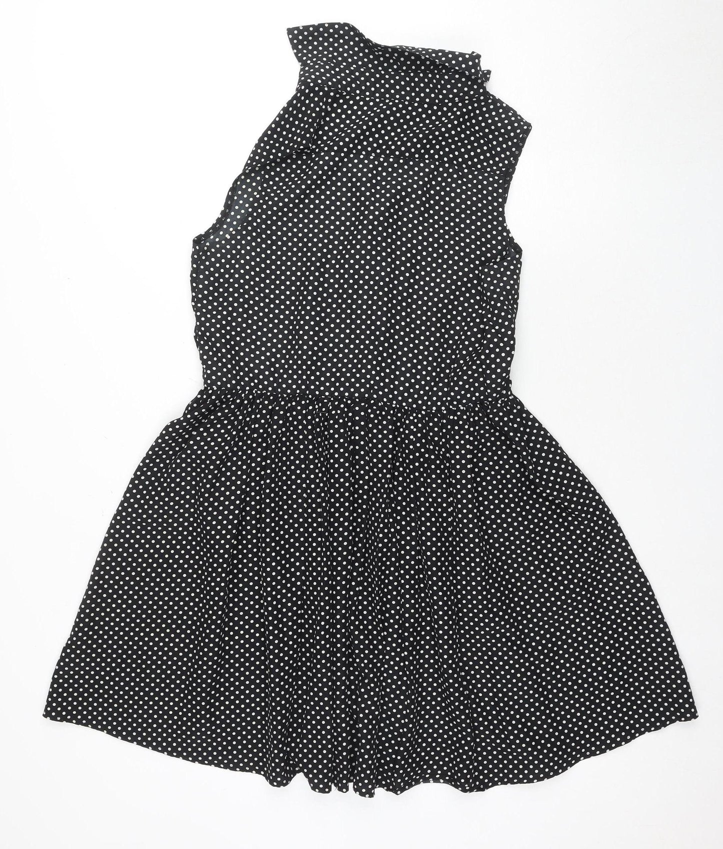 Belle by Oasis Women's Black Polka Dot Dress S