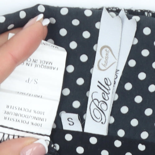Belle by Oasis Women's Black Polka Dot Dress S