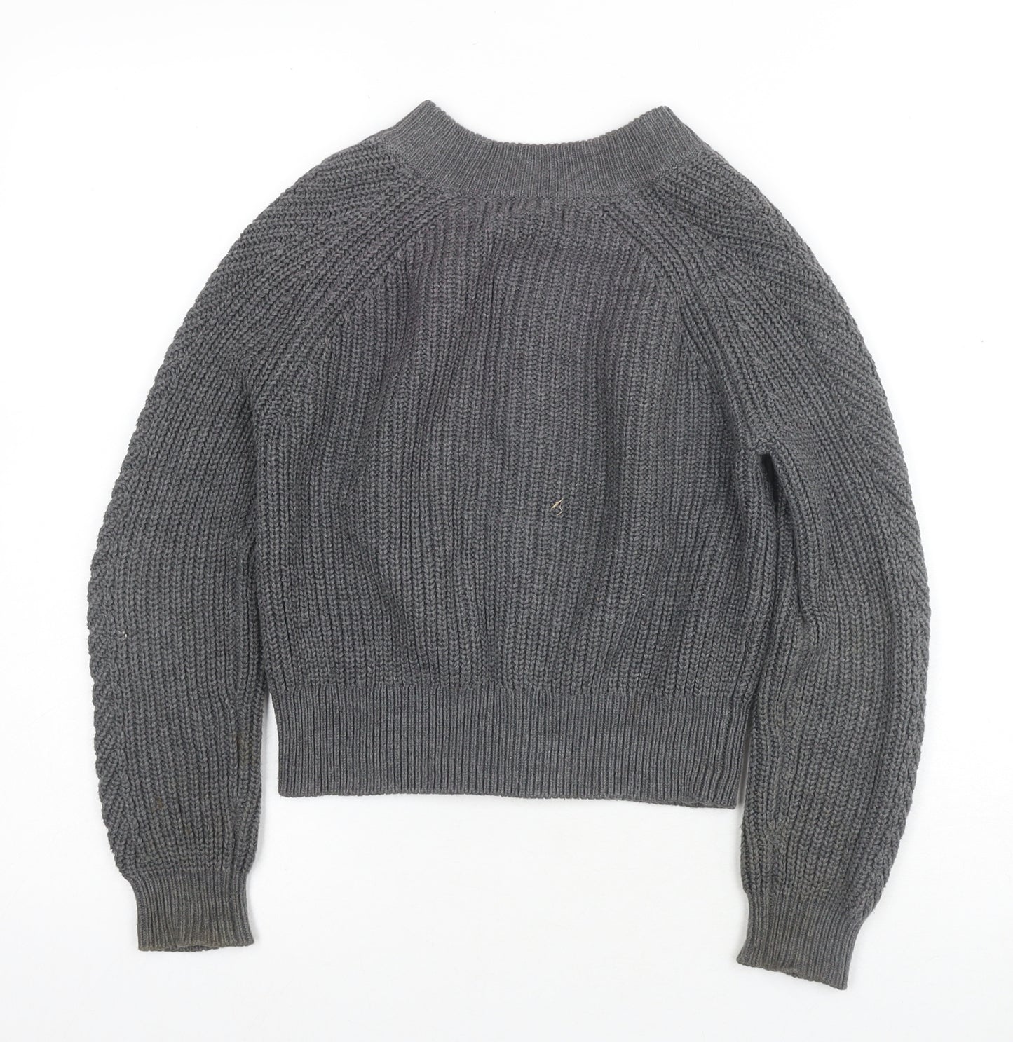 Gap Women's Grey Full Zip Jumper, Size 5-6, Mock Neck