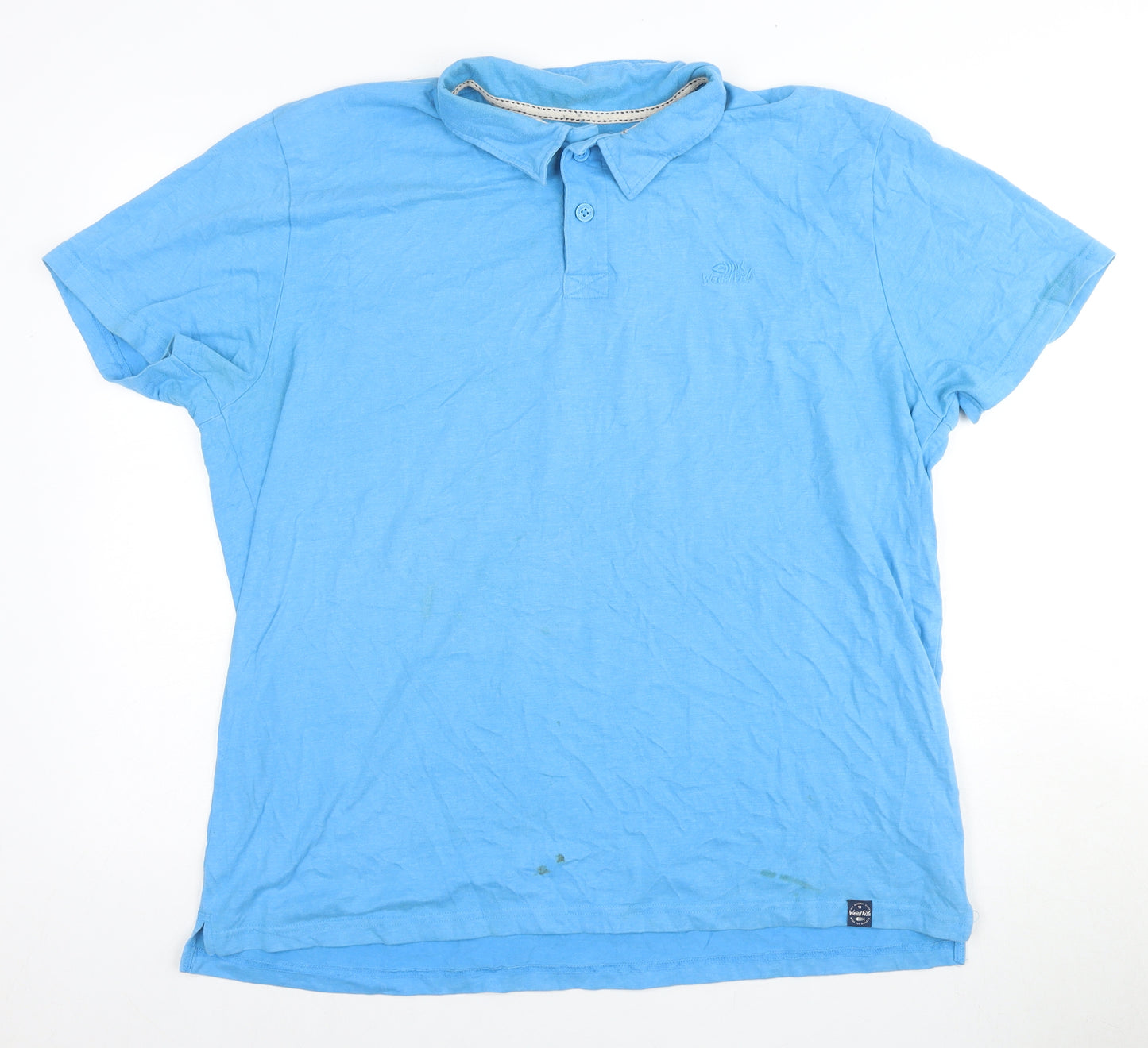 Weird Fish Men's Blue XL Polo Shirt with Button Collar