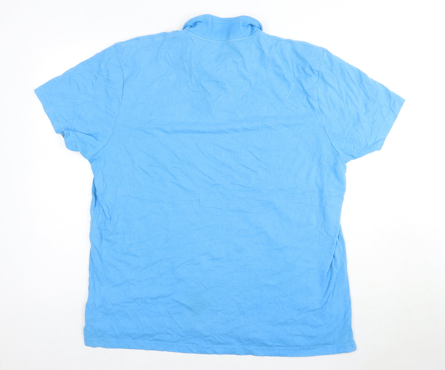 Weird Fish Men's Blue XL Polo Shirt with Button Collar