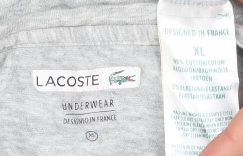 Lacoste Men's Grey Cotton T-Shirt XL Classic