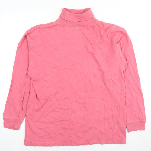 Jumper Women's Pink Cotton High Neck Blouse, Size S