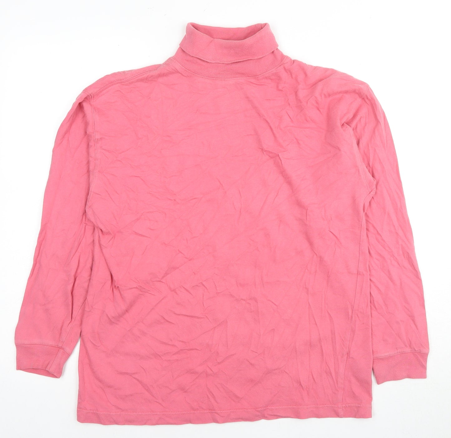 Jumper Women's Pink Cotton High Neck Blouse, Size S