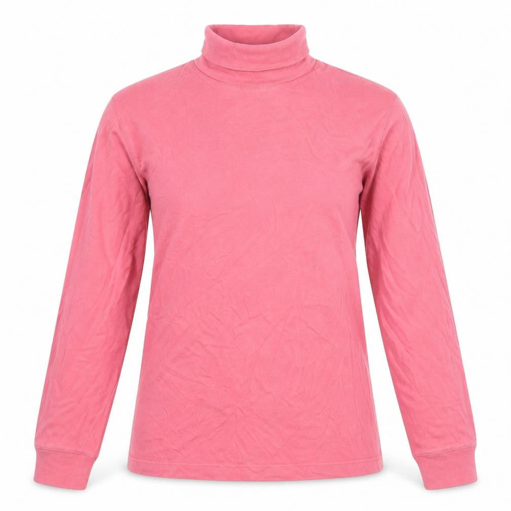 Front view of Jumper Women's Pink Cotton High Neck Blouse, size S