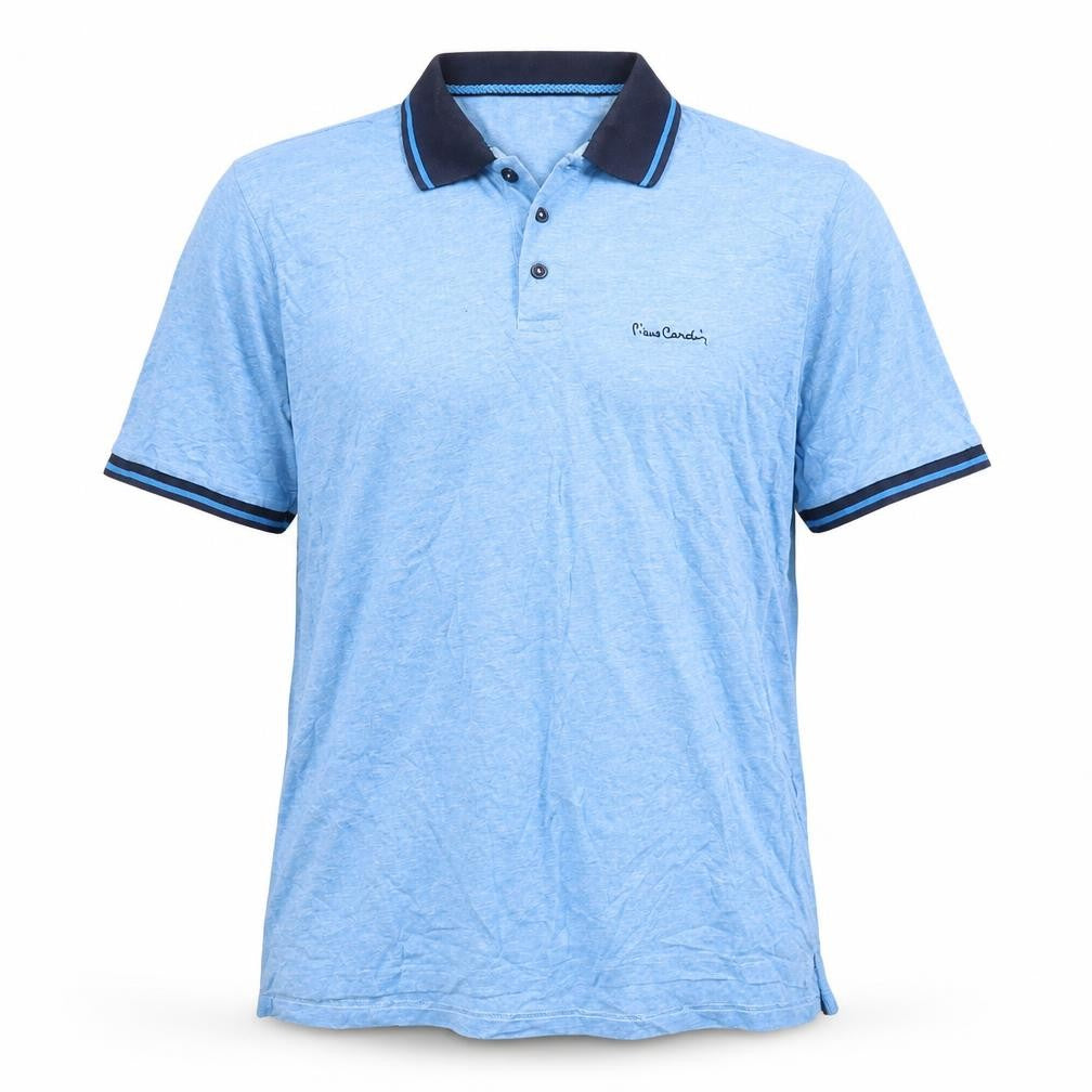 Front view of Pierre Cardin Men's Blue 2XL Polo Shirt
