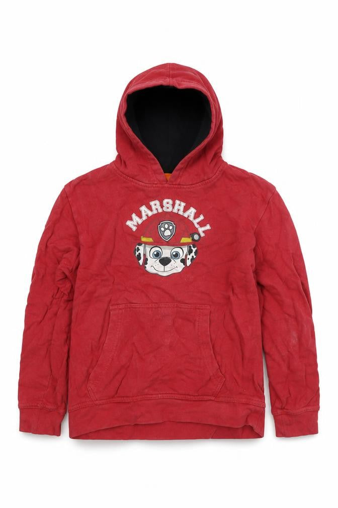 Front view of Nickelodeon boys’ red pullover hoodie, size 8, - marshall character