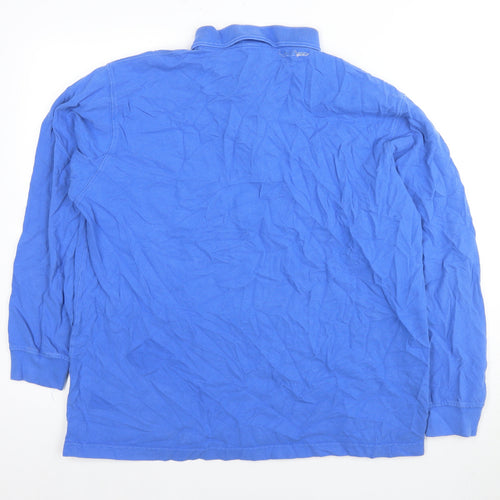 Cotton Traders Men's Blue Long Sleeve Polo Shirt Size L