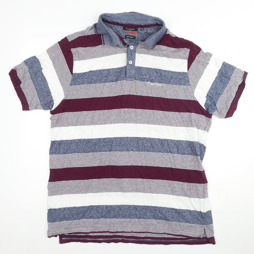 Pierre Cardin Men's Multi 2XL Striped Polo Shirt