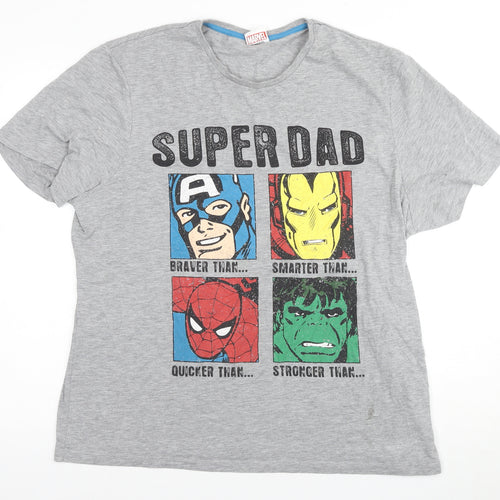 Marvel Men's Grey Superhero XL Graphic T-Shirt