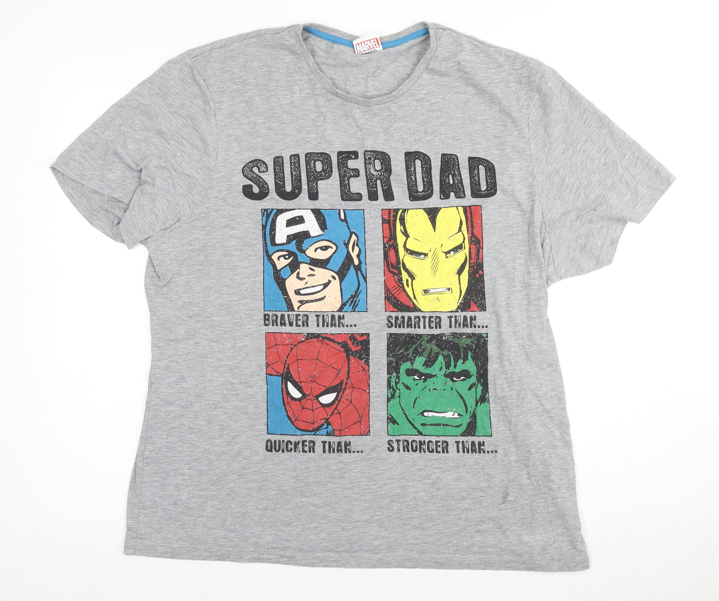 Marvel Men's Grey Superhero XL Graphic T-Shirt