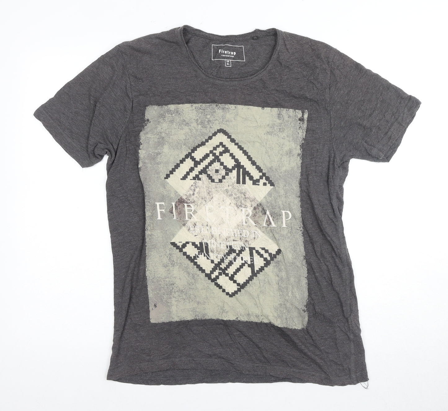 Firetrap Men's Grey XL Graphic Print T-Shirt