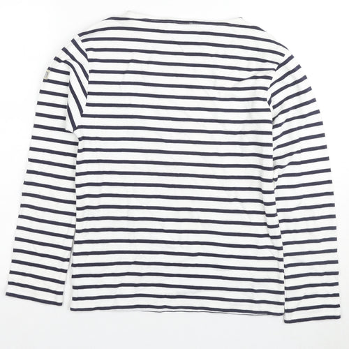 Armani Kids Girls Striped Long Sleeve T-Shirt, White, 11 Years