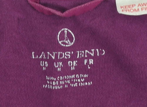 Lands' End Women's Purple T-Shirt Dress, M, Casual Style