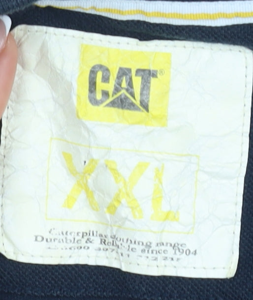 CAT Men's Blue Polo Shirt 2XL Regular Fit