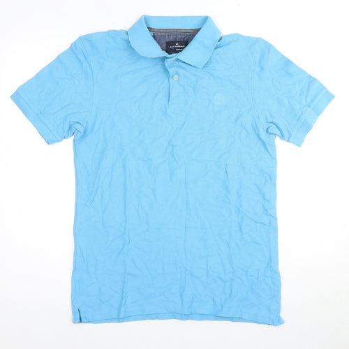 Marks and Spencer Men's Blue Polo Shirt, Size S, Short Sleeve