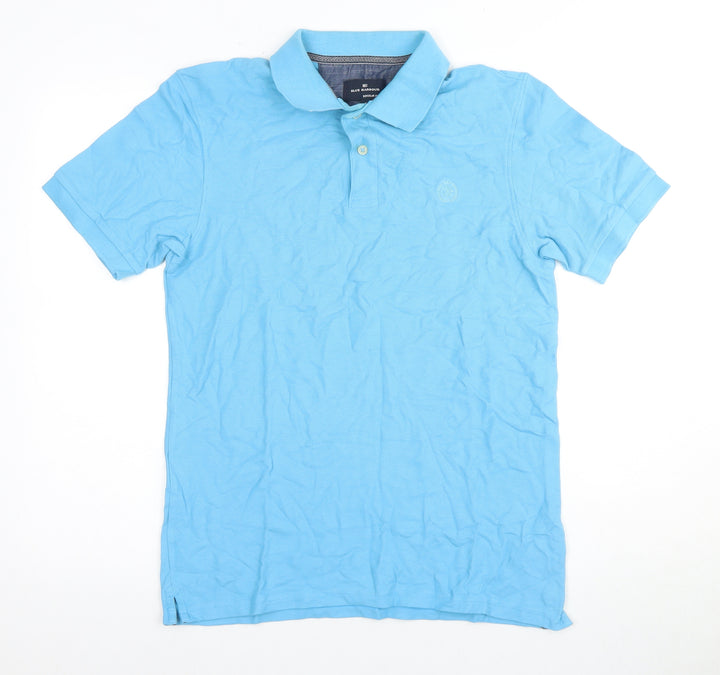 Marks and Spencer Men's Blue Polo Shirt, Size S, Short Sleeve