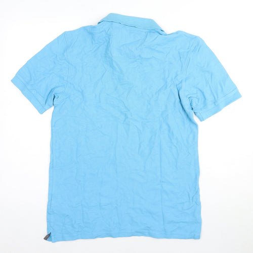 Marks and Spencer Men's Blue Polo Shirt, Size S, Short Sleeve