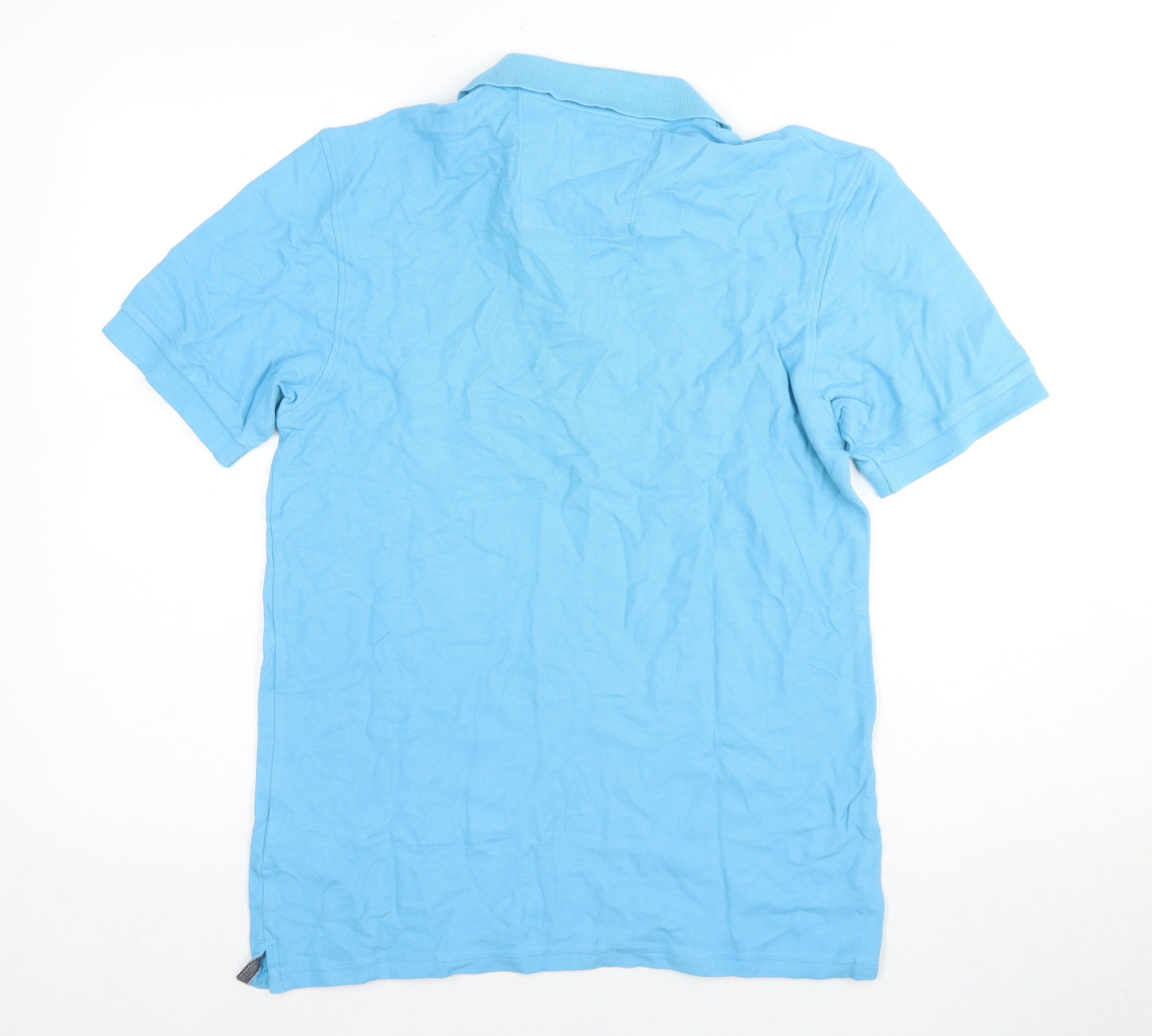 Marks and Spencer Men's Blue Polo Shirt, Size S, Short Sleeve