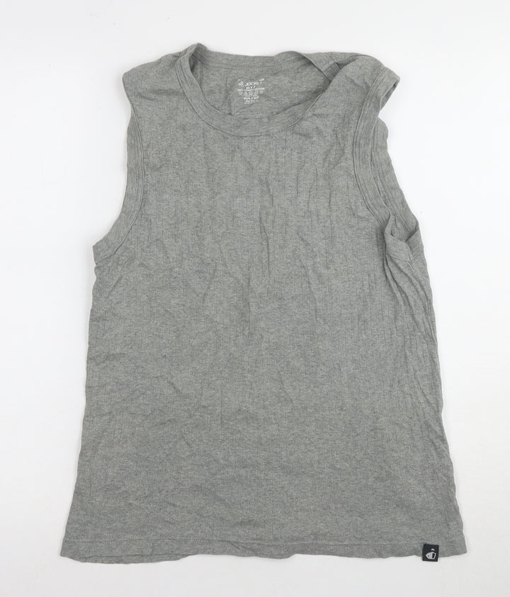 Jockey Men's Grey Sleeveless Crew Neck T-Shirt M