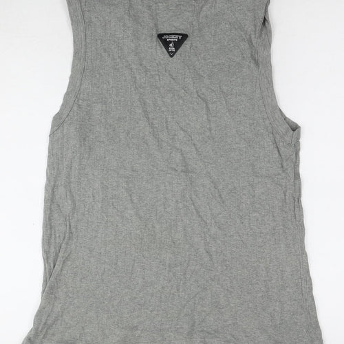 Jockey Men's Grey Sleeveless Crew Neck T-Shirt M