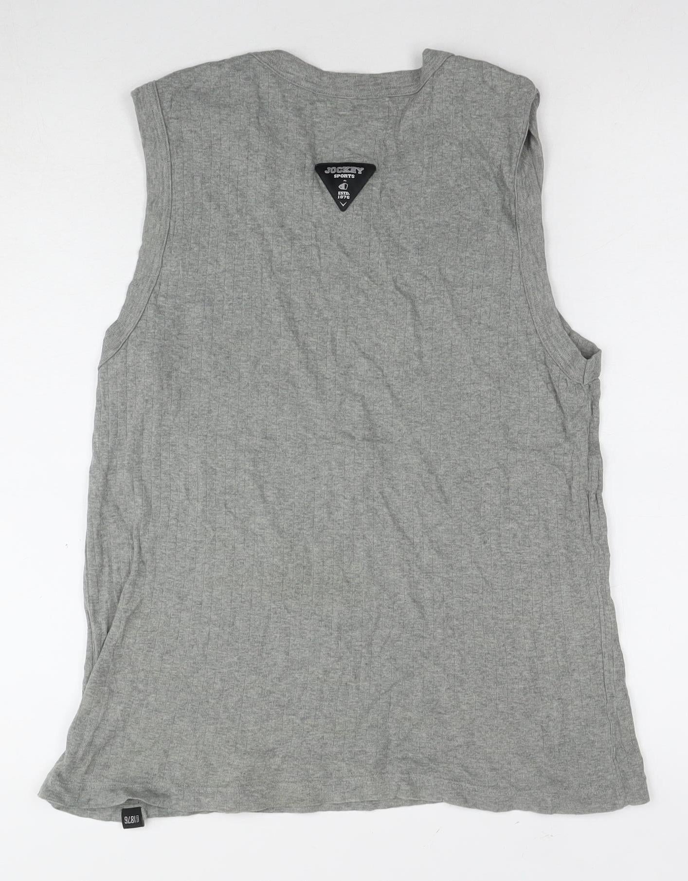 Jockey Men's Grey Sleeveless Crew Neck T-Shirt M
