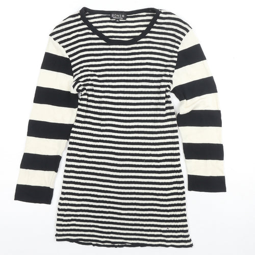 Sonia Rykiel Women's Black Striped T-Shirt, Size 12