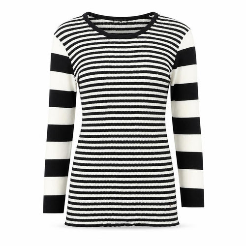 Sonia Rykiel Women's Black Striped T-Shirt, Size 12