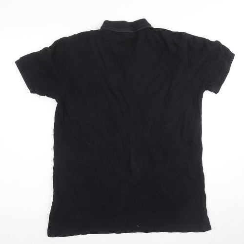 Fila Men's Black Polo Shirt Size S with Logo Accents