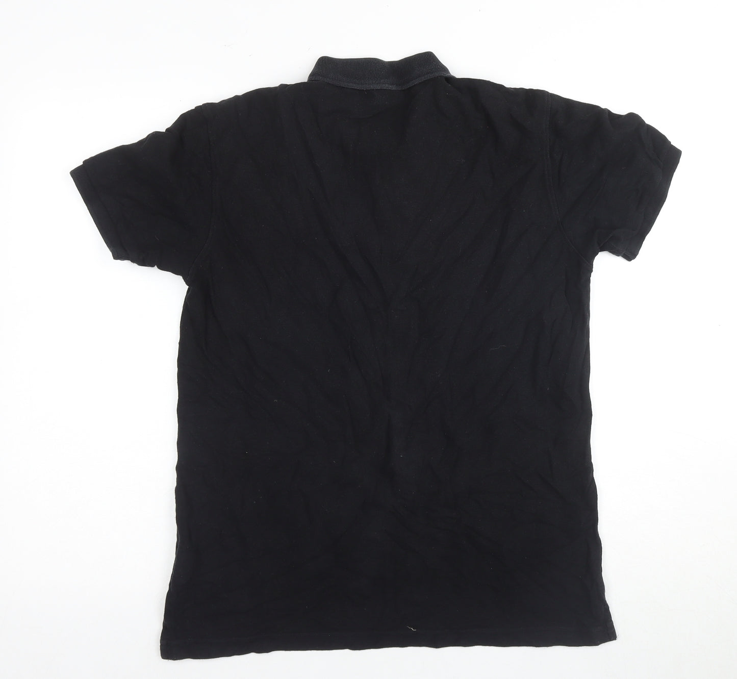 Fila Men's Black Polo Shirt Size S with Logo Accents