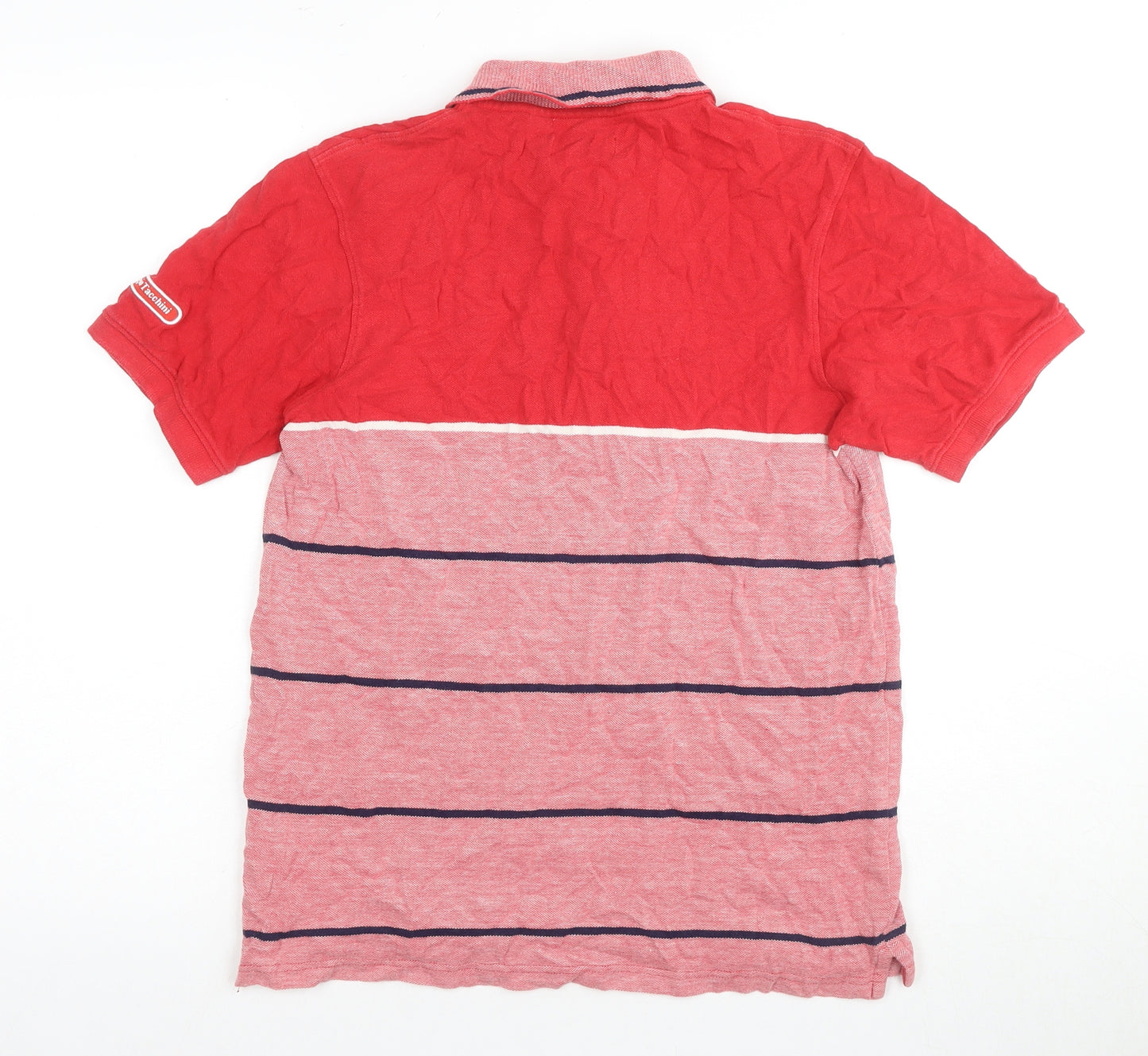 Sergio Tacchini Men's Red Striped Polo Shirt - Size S