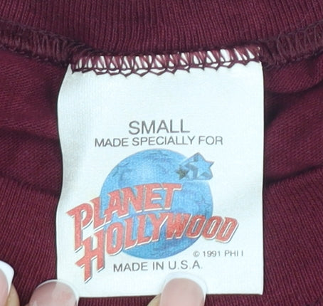 Planet Hollywood Red T-Shirt Size S Movie Theme
