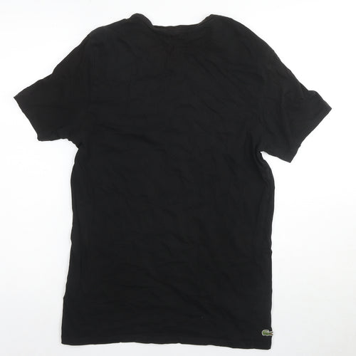 Lacoste Men's Black Cotton Crew Neck T-Shirt, Size L