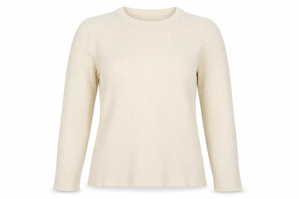 Front view of Cynthia Rowley Women's Ivory L jumper