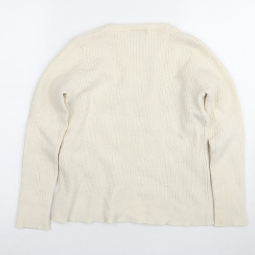 Cynthia Rowley Women's Ivory L Pullover Jumper