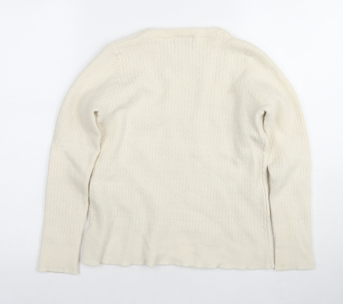Cynthia Rowley Women's Ivory L Pullover Jumper