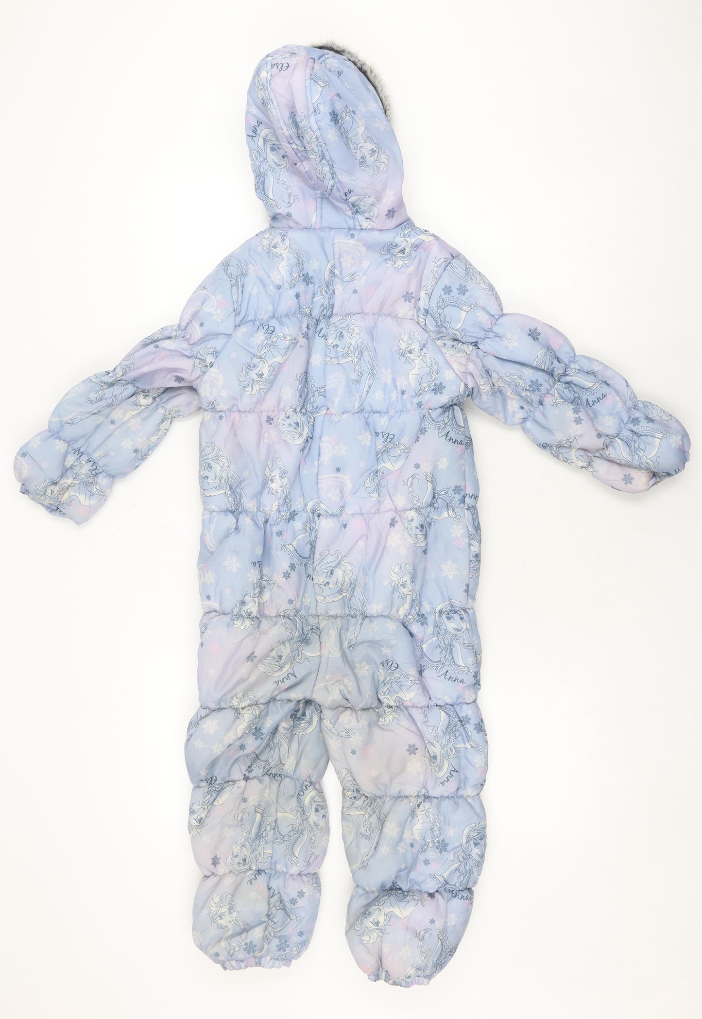 Disney Girls Blue Frozen Snowsuit 5-6 Years Puffer Jacket