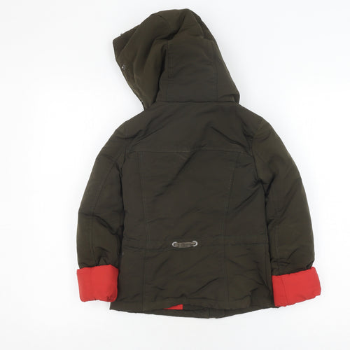 Abercrombie Boys Green Puffer Jacket Size S with Hood