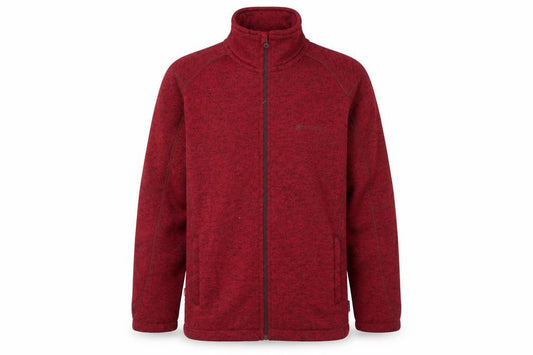 Front view of Mountain Warehouse unisex red fleece jacket, size 16