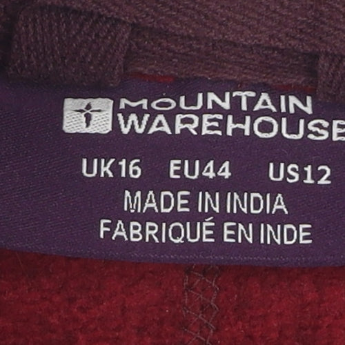 Mountain Warehouse Unisex Red Fleece Jacket Size 16