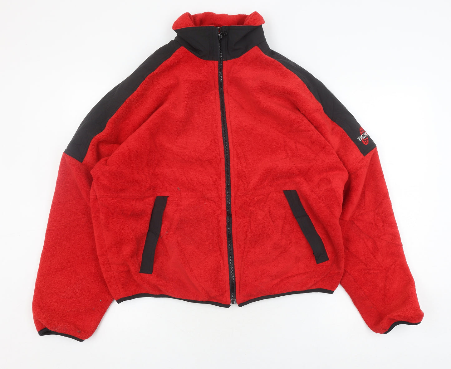Footpath Men's Red Fleece Jacket, L, Full Zip Outdoor Wear